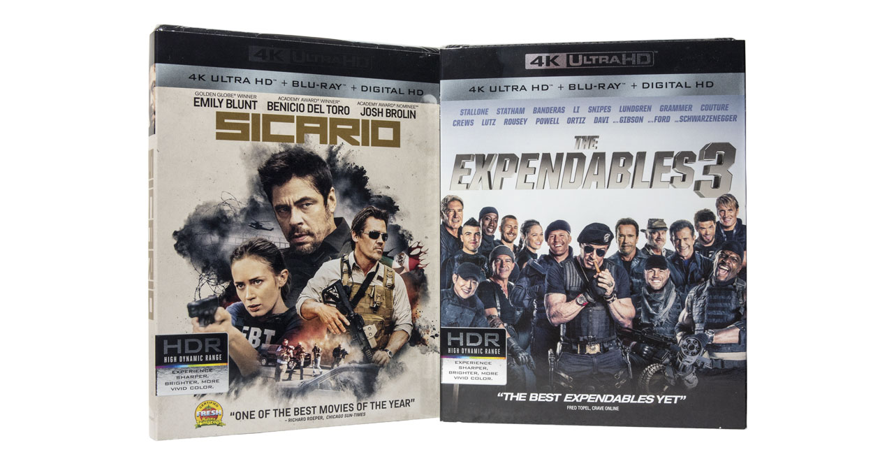 Sicario ja Expendables 3 Ultra HD Blu-rayt